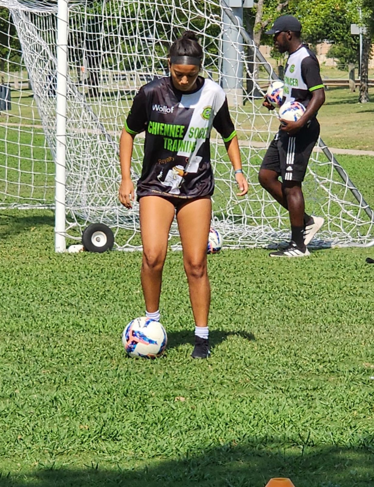 A CST player working on close ball control during a training session